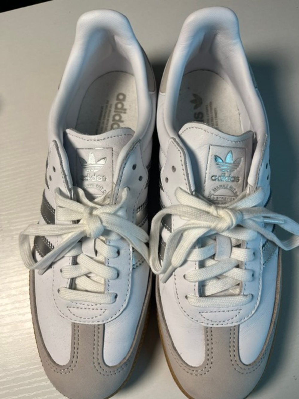 Adidas Samba White Gray Gum Sole Sneakers Size 9W